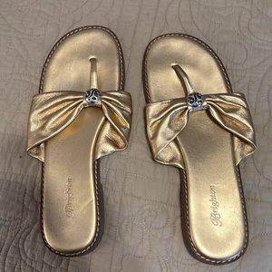 Brighton gold leather thongs